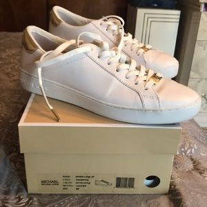 Michael Kors white leather sneakers